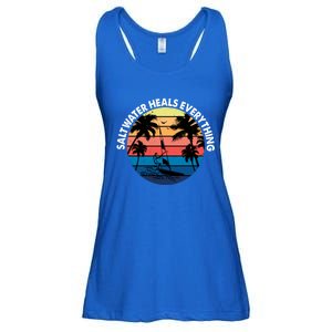 Saltwater Heals Everything Meaningful Gift Funny Windsurfers Kitesurfer Gift Ladies Essential Flowy Tank