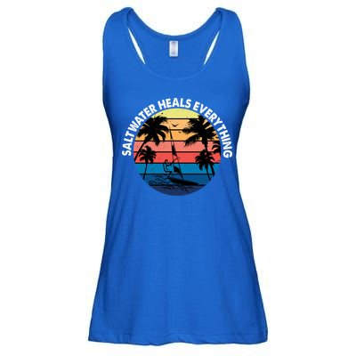 Saltwater Heals Everything Meaningful Gift Funny Windsurfers Kitesurfer Gift Ladies Essential Flowy Tank