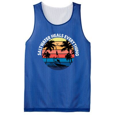 Saltwater Heals Everything Meaningful Gift Funny Windsurfers Kitesurfer Gift Mesh Reversible Basketball Jersey Tank