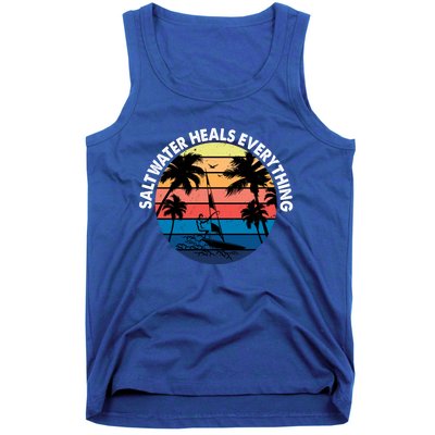 Saltwater Heals Everything Meaningful Gift Funny Windsurfers Kitesurfer Gift Tank Top