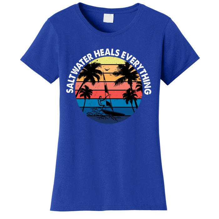 Saltwater Heals Everything Meaningful Gift Funny Windsurfers Kitesurfer Gift Women's T-Shirt