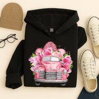 Spring Happy Easter Pink Vintage Truck Hoodie