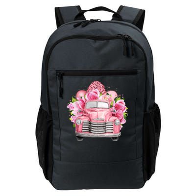 Spring Happy Easter Pink Vintage Truck Daily Commute Backpack