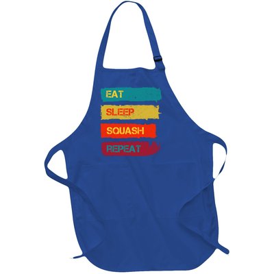 Squash Hobby Eat Sleep Squash Repeat Gift Full-Length Apron With Pockets