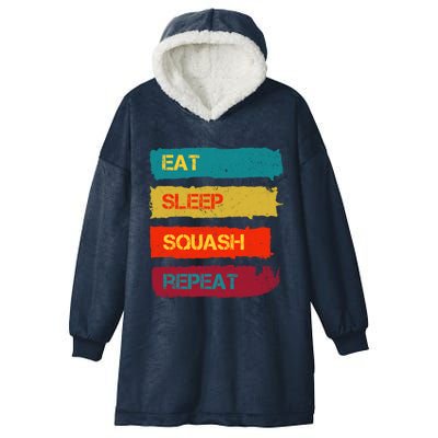 Squash Hobby Eat Sleep Squash Repeat Gift Hooded Wearable Blanket