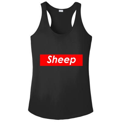 Sheep Red Box Logo Ladies PosiCharge Competitor Racerback Tank