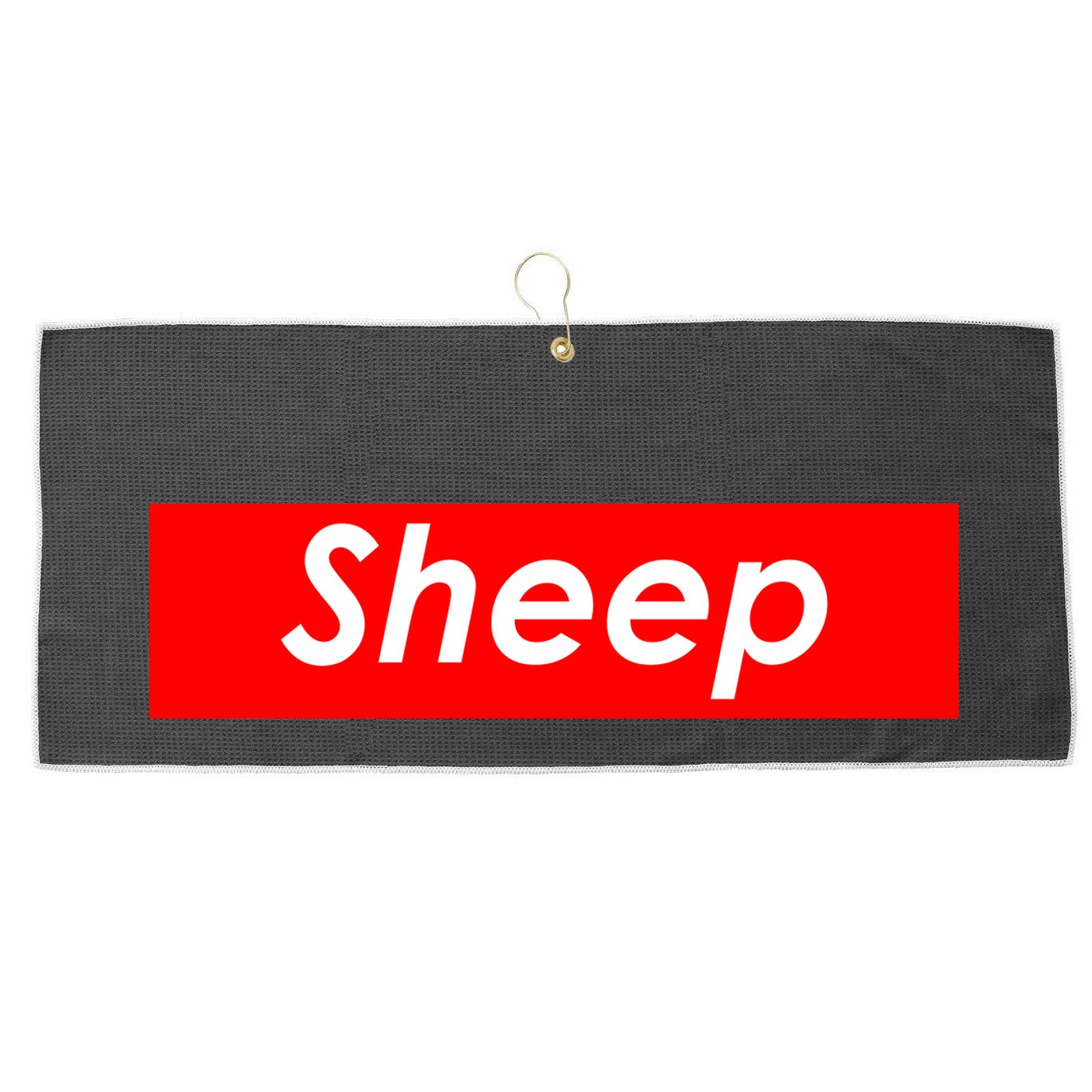 Sheep Red Box Logo Large Microfiber Waffle Golf Towel