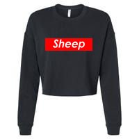 Sheep Red Box Logo Cropped Pullover Crew
