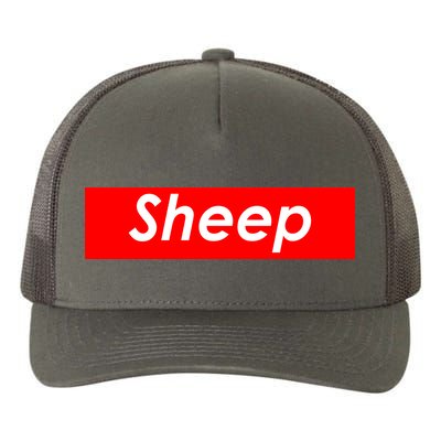 Sheep Red Box Logo Yupoong Adult 5-Panel Trucker Hat