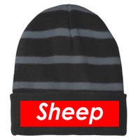 Sheep Red Box Logo Striped Beanie with Solid Band