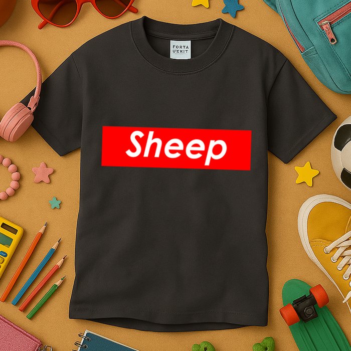 Sheep Red Box Logo Kids T-Shirt