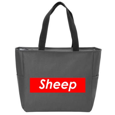 Sheep Red Box Logo Zip Tote Bag
