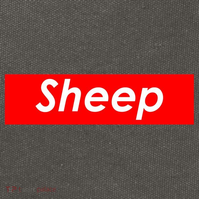 Sheep Red Box Logo Cotton Canvas Backpack