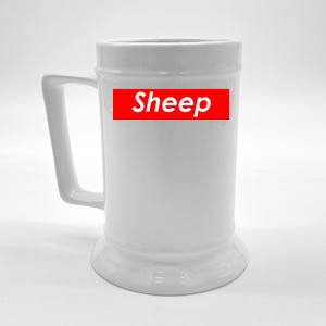 Sheep Red Box Logo Beer Stein