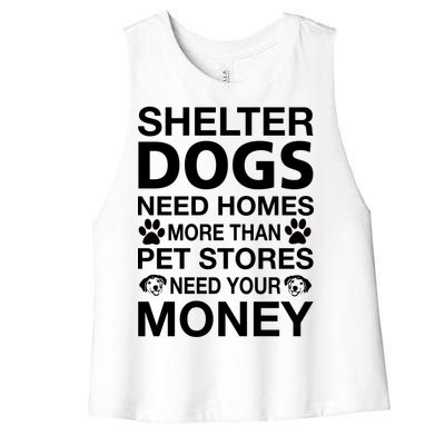 Shelter Dogs Need Homes Women's Racerback Cropped Tank