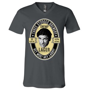 Shemp Lager Three Stooges V-Neck T-Shirt