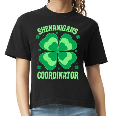 Shenanigan Coordinator Shamrock Clover Comfort Colors Boxy T-Shirt