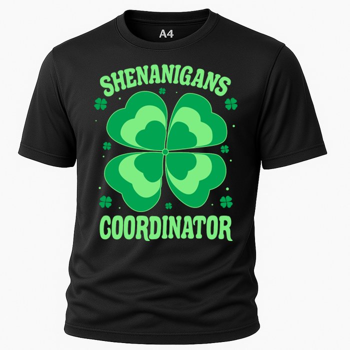 Shenanigan Coordinator Shamrock Clover Cooling Performance Crew T-Shirt