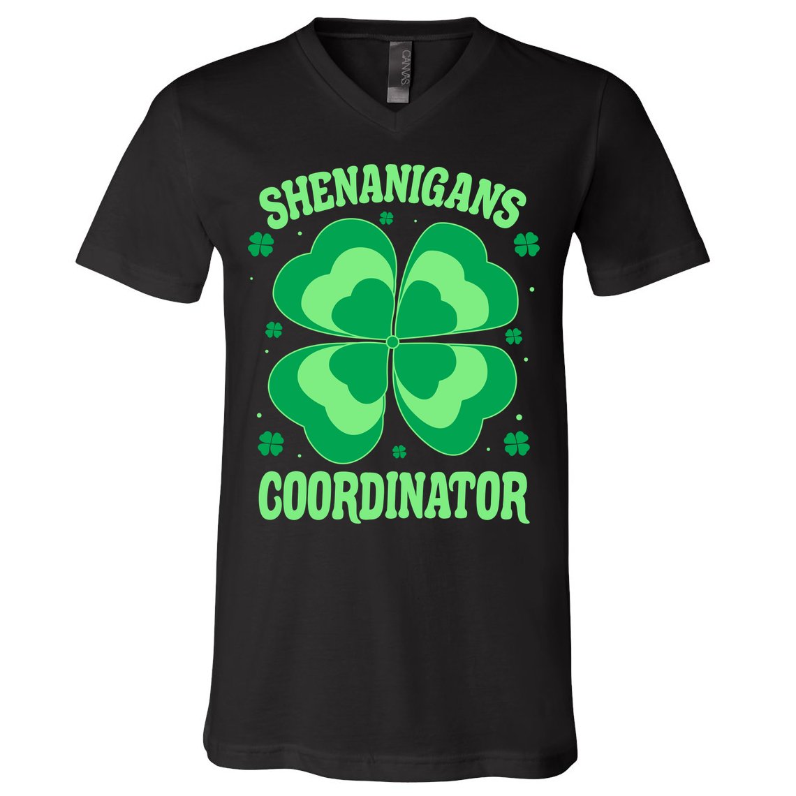 Shenanigan Coordinator Shamrock Clover V-Neck T-Shirt