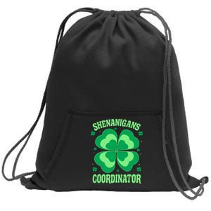 Shenanigan Coordinator Shamrock Clover Sweatshirt Cinch Pack Bag