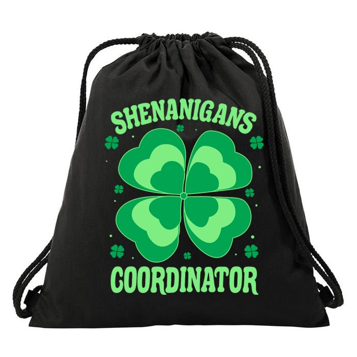 Shenanigan Coordinator Shamrock Clover Drawstring Bag