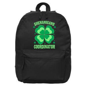 Shenanigan Coordinator Shamrock Clover 16 in Basic Backpack