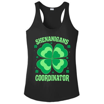 Shenanigan Coordinator Shamrock Clover Ladies PosiCharge Competitor Racerback Tank