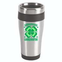 Shenanigan Coordinator Shamrock Clover 16oz Travel Tumbler
