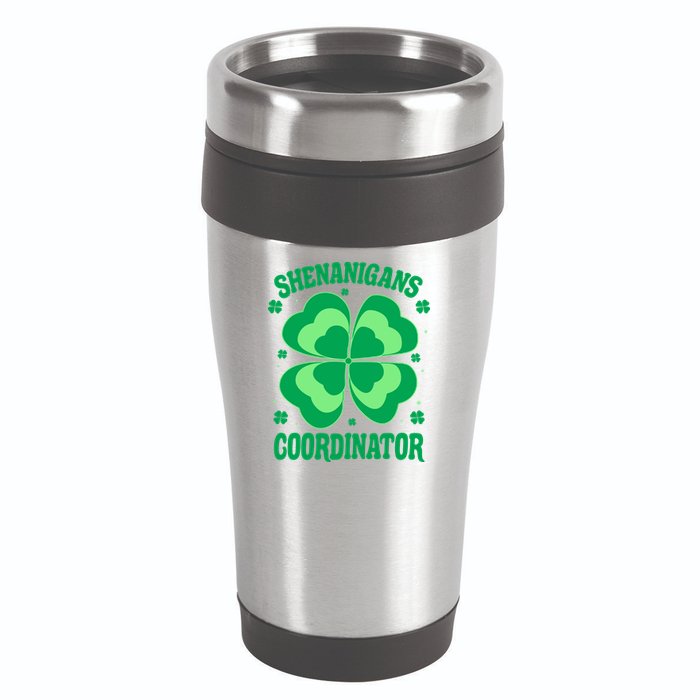 Shenanigan Coordinator Shamrock Clover 16oz Travel Tumbler