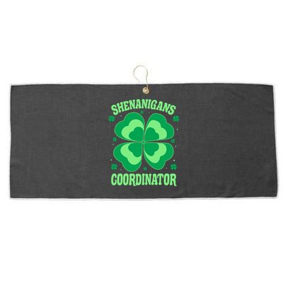 Shenanigan Coordinator Shamrock Clover Large Microfiber Waffle Golf Towel