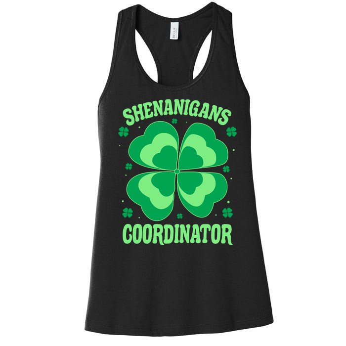 Shenanigan Coordinator Shamrock Clover Women's Racerback Tank