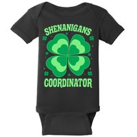 Shenanigan Coordinator Shamrock Clover Baby Bodysuit
