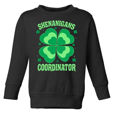 Shenanigan Coordinator Shamrock Clover Toddler Sweatshirt