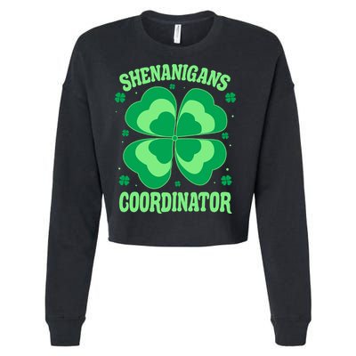 Shenanigan Coordinator Shamrock Clover Cropped Pullover Crew