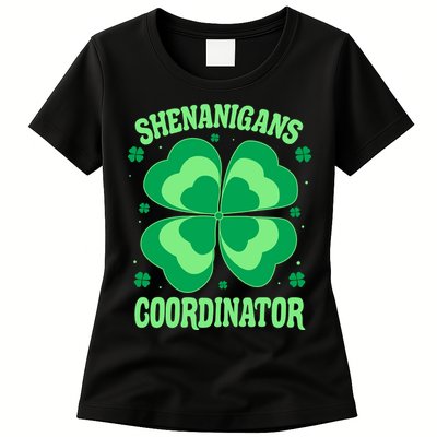Shenanigan Coordinator Shamrock Clover Womens T-Shirt