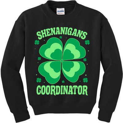 Shenanigan Coordinator Shamrock Clover Kids Sweatshirt