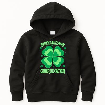 Shenanigan Coordinator Shamrock Clover Kids Hoodie