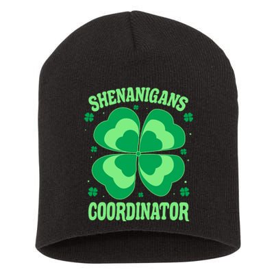 Shenanigan Coordinator Shamrock Clover Short Acrylic Beanie