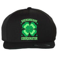 Shenanigan Coordinator Shamrock Clover Wool Snapback Cap