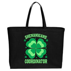 Shenanigan Coordinator Shamrock Clover Cotton Canvas Jumbo Tote