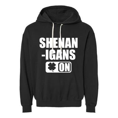 Shenanigans On Drink Mode St. Patrick's Day Clover Garment-Dyed Fleece Hoodie