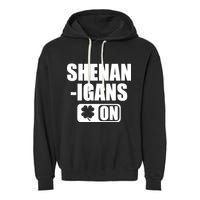Shenanigans On Drink Mode St. Patrick's Day Clover Garment-Dyed Fleece Hoodie
