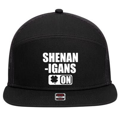Shenanigans On Drink Mode St. Patrick's Day Clover 7 Panel Mesh Trucker Snapback Hat