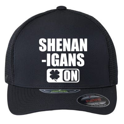 Shenanigans On Drink Mode St. Patrick's Day Clover Flexfit Unipanel Trucker Cap