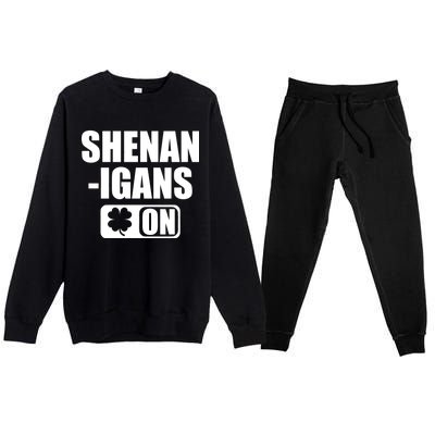 Shenanigans On Drink Mode St. Patrick's Day Clover Premium Crewneck Sweatsuit Set