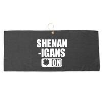 Shenanigans On Drink Mode St. Patrick's Day Clover Large Microfiber Waffle Golf Towel