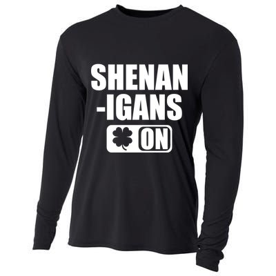 Shenanigans On Drink Mode St. Patrick's Day Clover Cooling Performance Long Sleeve Crew