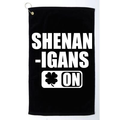 Shenanigans On Drink Mode St. Patrick's Day Clover Platinum Collection Golf Towel