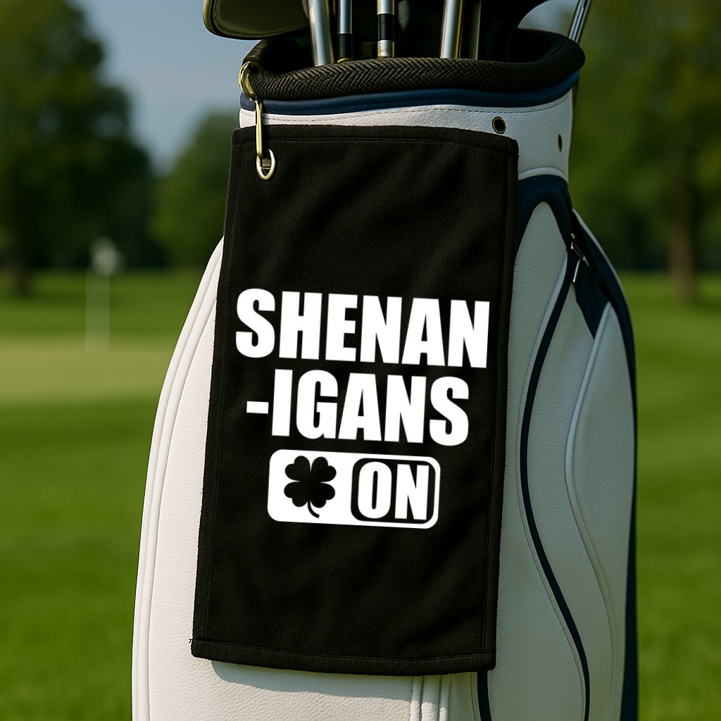 Shenanigans On Drink Mode St. Patrick's Day Clover Golf Towel