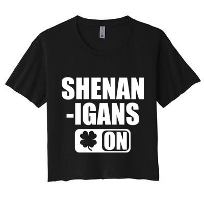 Shenanigans On Drink Mode St. Patrick's Day Clover Crop Top